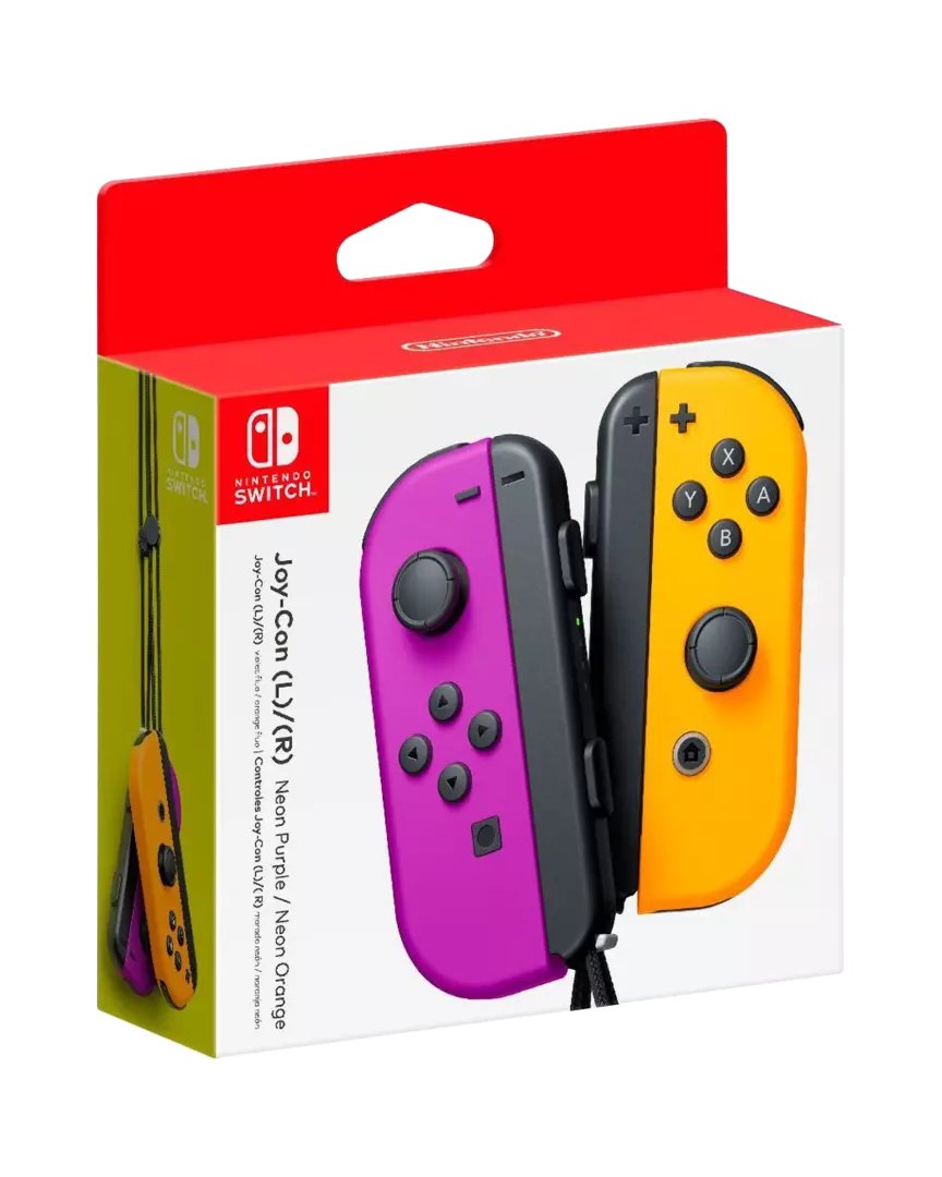 Mando JoyCon Morado Neón/Naranja Neón
