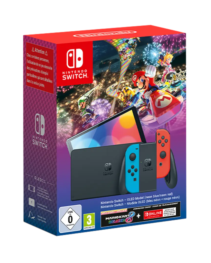 Nintendo Switch OLED + Mario Kart 8 Deluxe + 12 Meses Online