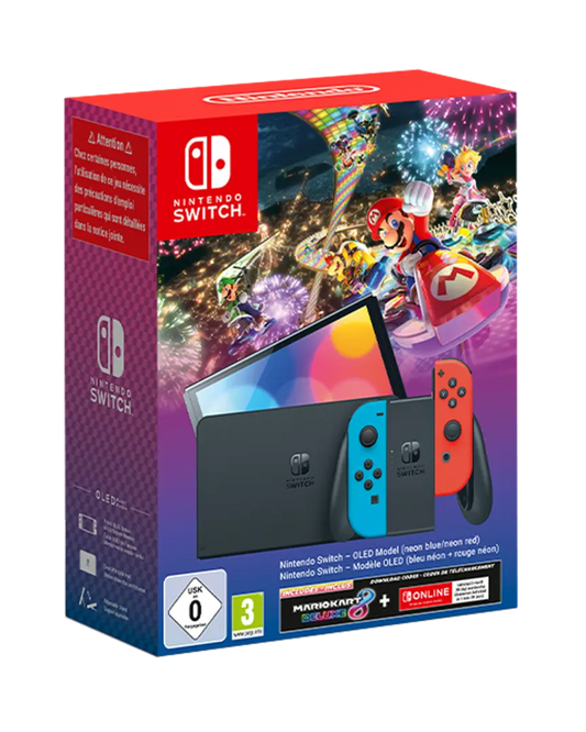 Nintendo Switch OLED + Mario Kart 8 Deluxe + 12 Meses Online